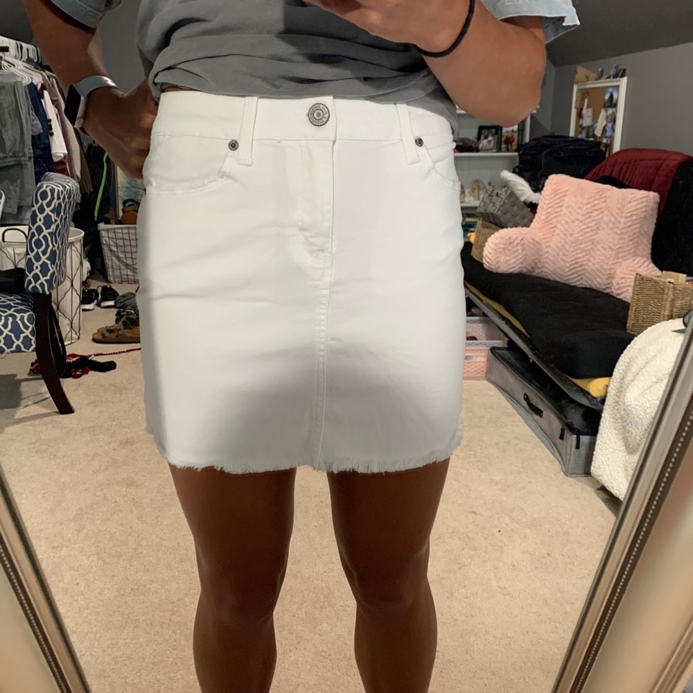 White Jean Mudd Skirt